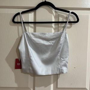 Aritiza Sunday Best Satin Camisole in Grey Sky Medium